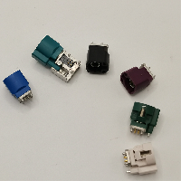 Fakra 4-Pin Plug Code Violet Straight Jack Female GPS Radio Connector 5A Rated Current 2P Pins Brass