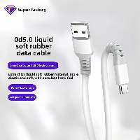 5.0 OD Liquid Silicone 3A High Current Super Fast Charging Data Cable for Android Type-C Micro-USB P