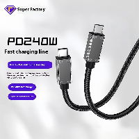 Ctoc Dual-Headed Type-C CC Cable 65W_120W_240W High Current Fast Charging Data for Mobile Phones Tab