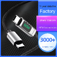 Custom Logo 100W PD Fast Charging Cable for Huawei Dual Type Nylon Jacket 5A USB Type-C Mobile Phone