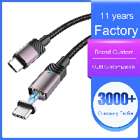 Dual-Head Type-C Data Cable Fast Charging Magnetic PD Compatible for Apple IPad_MacBook for Huawei N