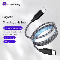 Magnetic Magic Rope Data Cable PD60W Fast Charging Right-Angle Connectors 180 Degree Compatibility f