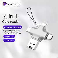 OTG Phone Adapter 4-in-1 Multi-Function Type-C Converter USB External U Disk Compatible with for App