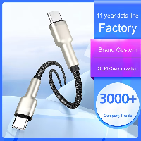 Wholesale 60W Type-C TCPD Charging Cable 6A Fast Charging Metal Zinc Alloy Data Cable PVC Jacket Com