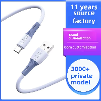 Wholesale Customized 2m Fast Charging Type Liquid Soft Glue Micro-USB Mobile Phone Charging Cable TP