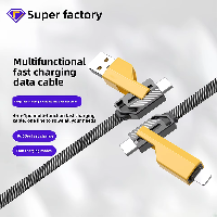 Zinc Alloy Pd Four-In-One for Huawei Super Fast Charging Type-C Cable Fast Charging Nylon Braid Mult