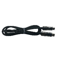 1m Aluminum Alloy Transparent Connector Type-C Data Fast Charging Cable 2-in-1 Nylon Jacket with Foi