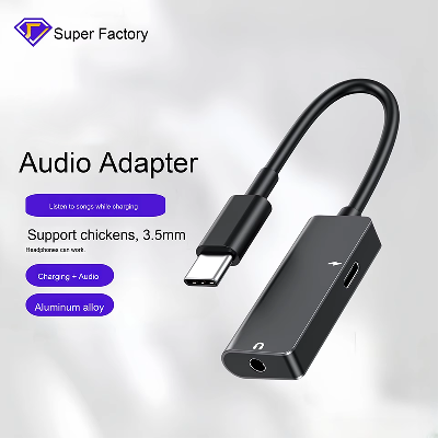2-in-1 Type-C Mobile Phone Audio Adapter Cable Charging Listening Compatible LeTV for Apple Includin