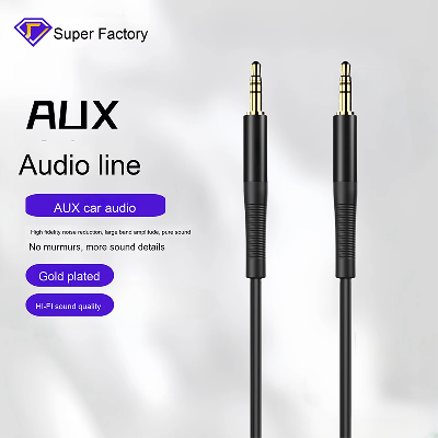 Aluminum Alloy AUX for Bluetooth Car Speaker Phone Extension Male-to-Male 3.5mm Connector Twisted Pa