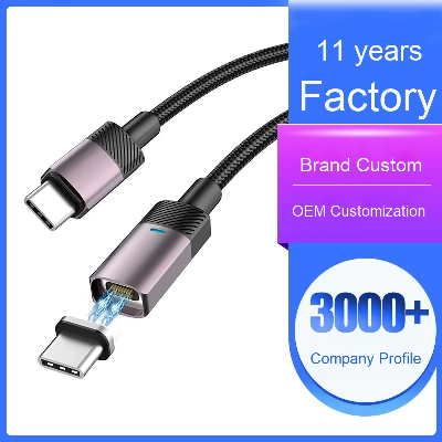 Dual-Head Type-C Data Cable Fast Charging Magnetic PD Compatible for Apple IPad_MacBook for Huawei N