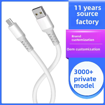 Factory Customized OD5.0 for Huawei Xiaomi Mobile Data Cable 3A Fast Charging Liquid Silicone Antifr