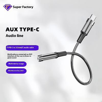 Type-C to 3.5mm Audio Adapter Mobile Phone Data Cable Converter for Music Listening