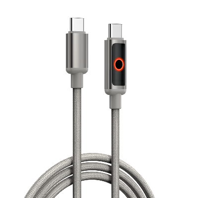 3A/5A Fast Charging Intelligent Power-off Data Cable Type-C USB with Braided Jacket 1M Length for Mo