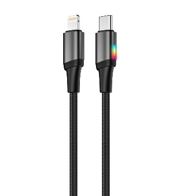 RGB Luminous Nylon Braided Fast Charging Side Lighting Seven-Color Type C Data Cable USB Compatible