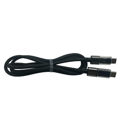1m Aluminum Alloy Transparent Connector Type-C Data Fast Charging Cable 2-in-1 Nylon Jacket with Foi