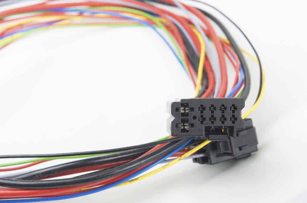 A bundle of electrical car wires