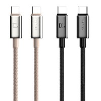 ST451 USB fast charging data cable zinc alloy connector 60W Type-C to Type-C /30W Type-C to Lightnin