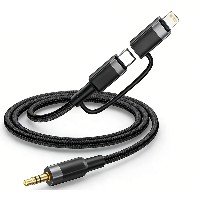ST-YP-12 2 IN 1 Audio Cables 3.5mm male to Lightning+Type-C