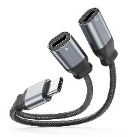 ST-YP-21 Type-C Dual-Port Audio & Charging Adapter Cable (Braided Edition)