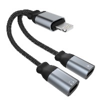 ST-YP-23 Dual-Port Lightning Audio & Charging Cable (Braided Edition)