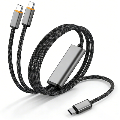 ST312 2-in-1 USB Data Cable Fast Charging Cable 60W Type-C to Type-C and 30W Type-C to Lightning