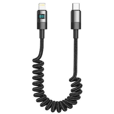 ST320 Coiled Display Data Cable 60W Type-C to Type-C /30W Type-C to Lightning