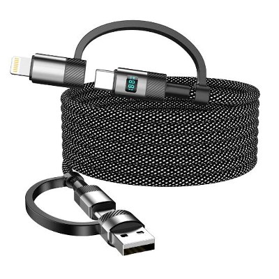 ST320 4 in 1 Magnetic digital display charging data cable 60W Type-C to Type-C /30W Type-C to Lightn