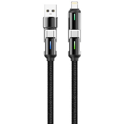 ST326 4 in 1 zinc alloy with LED Data Cable 60W Type-C to Type-C /30W Type-C to Lightning