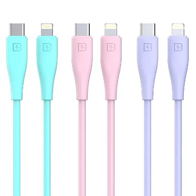 ST192 Silicone data cable USB-LIGHTNING/MICRO/TYPE-C 60W Type-C to Type-C /30W Type-C to Lightning