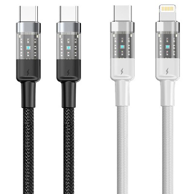 ST221 Transparent data cable 60W Type-C to Type-C /30W Type-C to Lightning